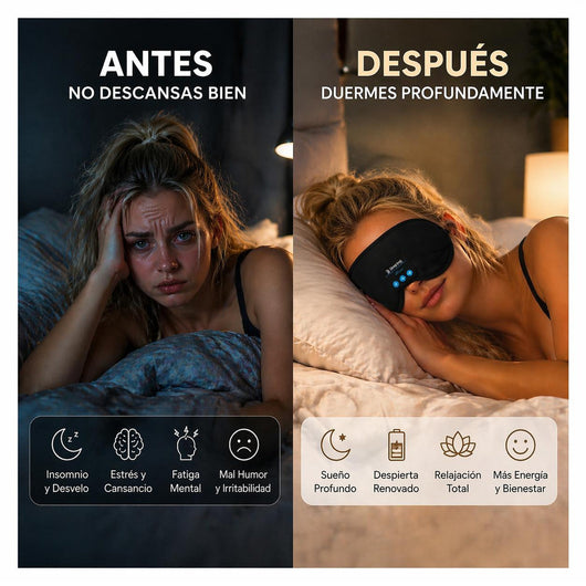 NUBE Enjoying – Antifaz Bluetooth 3 en 1 para Dormir