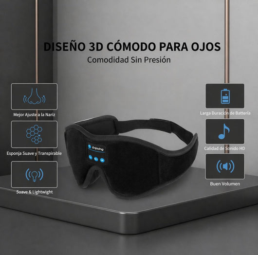 NUBE Enjoying – Antifaz Bluetooth 3 en 1 para Dormir